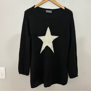 Wooden Ships Black White Star Knit Sweater